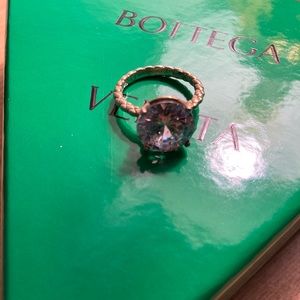 Bottega Veneta 18k Gold Sterling Silver Cocktail  Ring